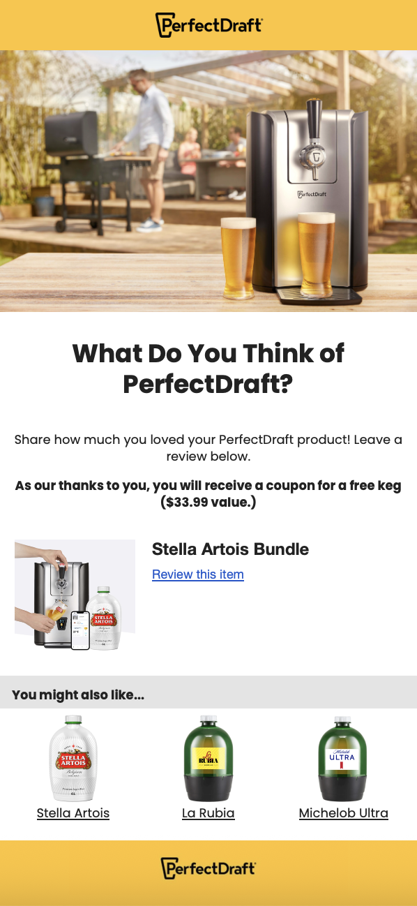 PerfectDraft CRM Survey Email